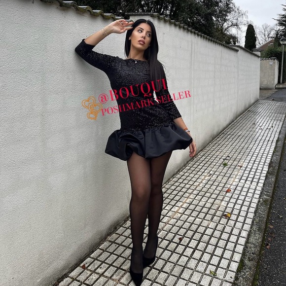 BLOGGERS FAV ZARA FLYAWAY SKIRT SEQUIN DRESS - Picture 4 of 9